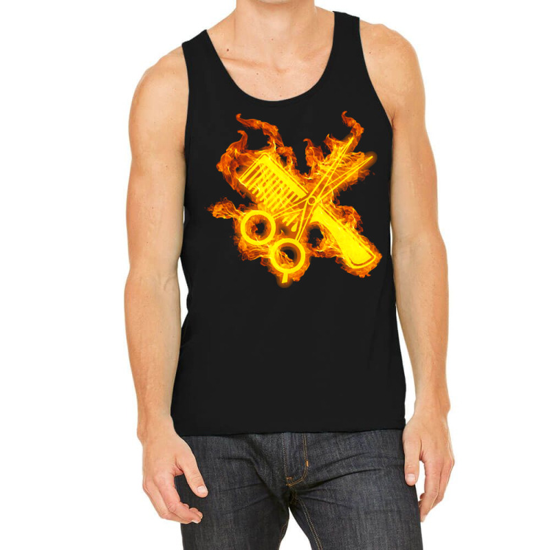 Hairdresser T  Shirt Fire Hairdresser Scissors And Comb T  Shirt Tank Top by briocherepair | Artistshot