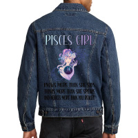 Pisces Zodiac Sign Girl Pisces Horoscope Astrology Men Denim Jacket | Artistshot