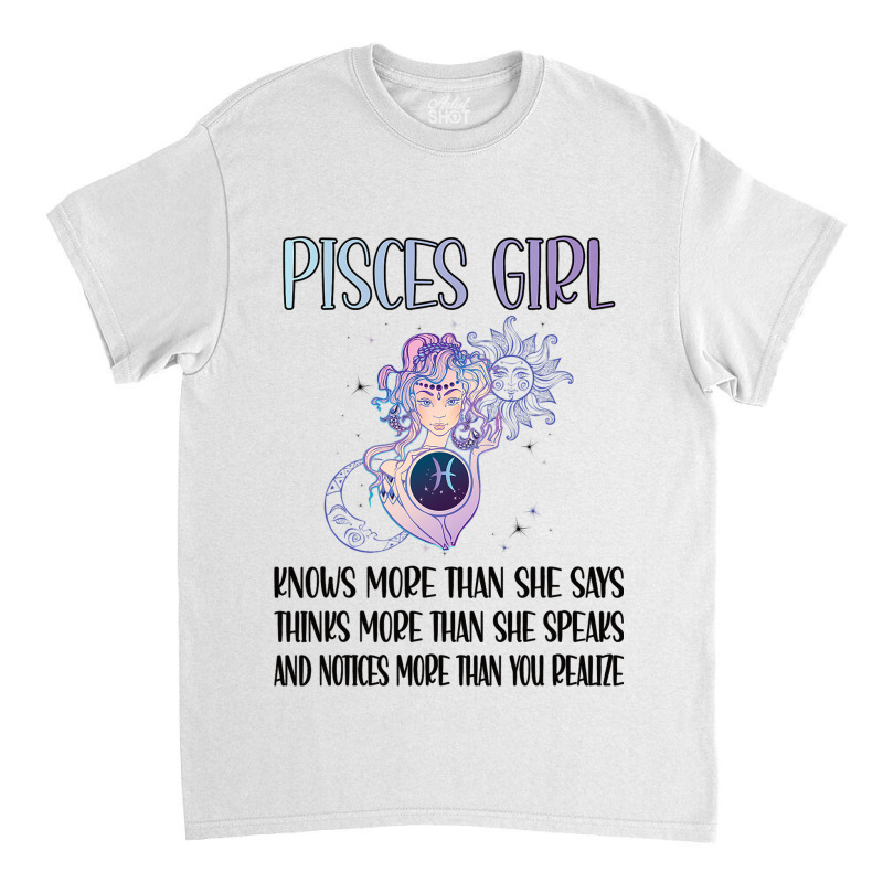 Pisces Zodiac Sign Girl Pisces Horoscope Astrology Classic T-shirt | Artistshot