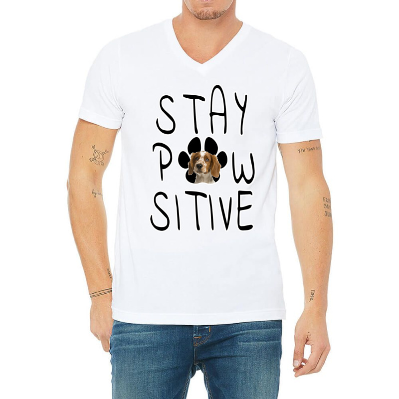 Stay Positive Welsh Springer Spaniel V-neck Tee | Artistshot