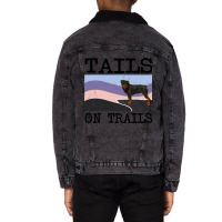 Rottweiler Tails On Trails Funny Dog Hiking Unisex Sherpa-lined Denim Jacket | Artistshot