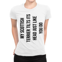 Scottish Terrier Head Tilt Ladies Fitted T-shirt | Artistshot