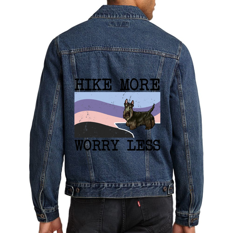 Scottish Terrier Hike More Worry Less Graphic Hiki Men Denim Jacket by ALFREDANDRE | Artistshot