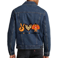 Peace Love Thanksgiving Fun Turkey Family Men Wome Men Denim Jacket | Artistshot