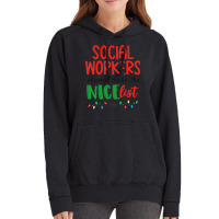 Social Workers Always Make The Nice List Funny Chr Vintage Hoodie | Artistshot