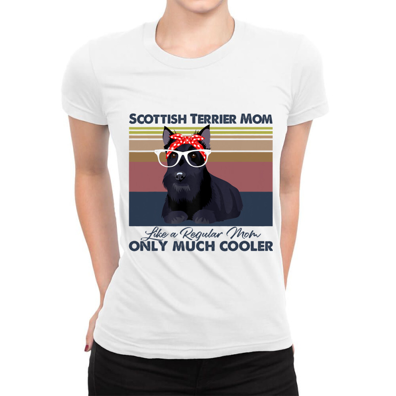 Scottish Terrier Mom Bandana Match Vintage Mothers Ladies Fitted T-Shirt by WENDYKARL | Artistshot