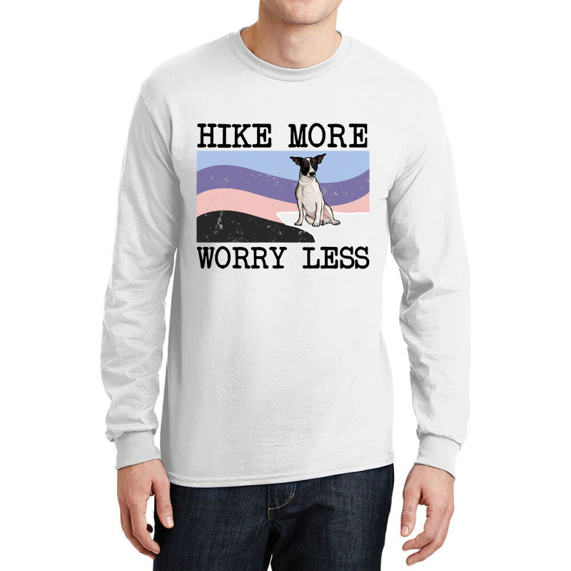 Rat Terrier Hike More Worry Less Graphic Hiking3 Long Sleeve Shirts | Artistshot