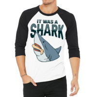 Shark Amputee Joke Leg Prosthetic Design For A Leg 3/4 Sleeve Shirt | Artistshot