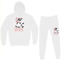 Sister Cow Cute Cow Farmer Birthday Matching Famil Hoodie & Jogger Set | Artistshot