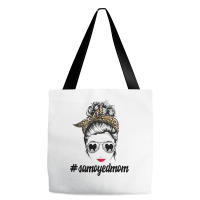 Samoyed Dog Mom Messy Bun Leopard Women Puppy Pet  Tote Bags | Artistshot