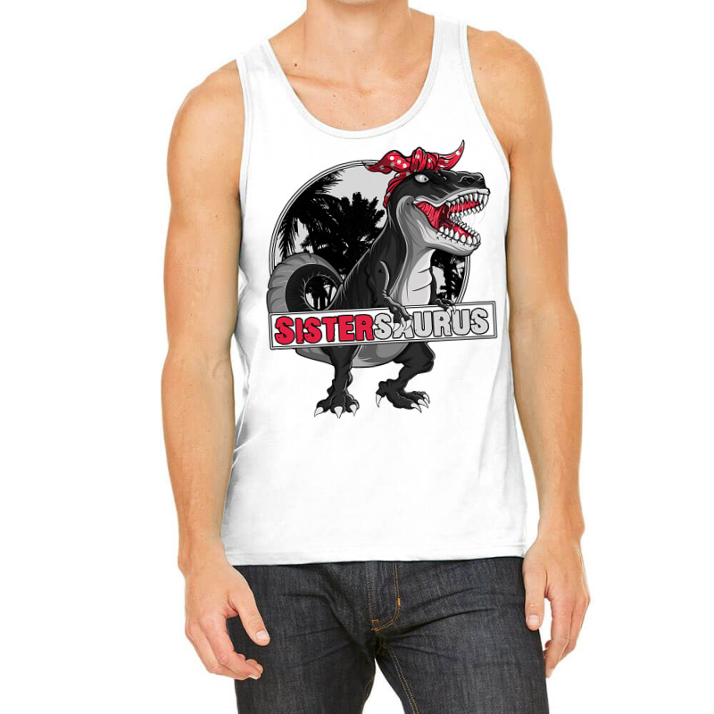 Sistersaurus T Rex Dinosaur Sister Family Matching Tank Top | Artistshot