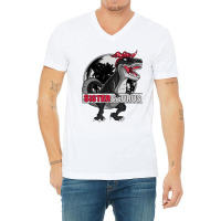 Sistersaurus T Rex Dinosaur Sister Family Matching V-neck Tee | Artistshot