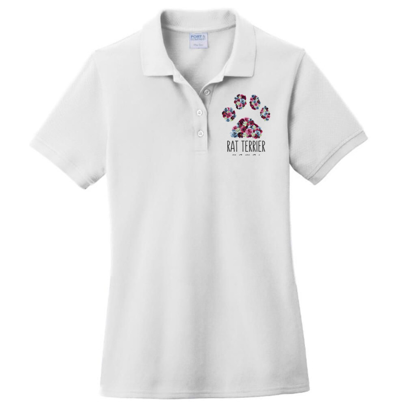 Rat Terrier Mama Floral Paw Dog Mom3 Ladies Polo Shirt by NouraMetcalfe | Artistshot