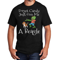 Forget Candy Just Give Me A Beagle Funny Halloween Zombie Basic T-shirt | Artistshot