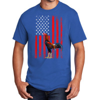 American Flag Cock Fighting Rooster Basic T-shirt | Artistshot