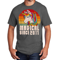 Magical Since 2011 Vintage Unicorn Birthday Basic T-shirt | Artistshot