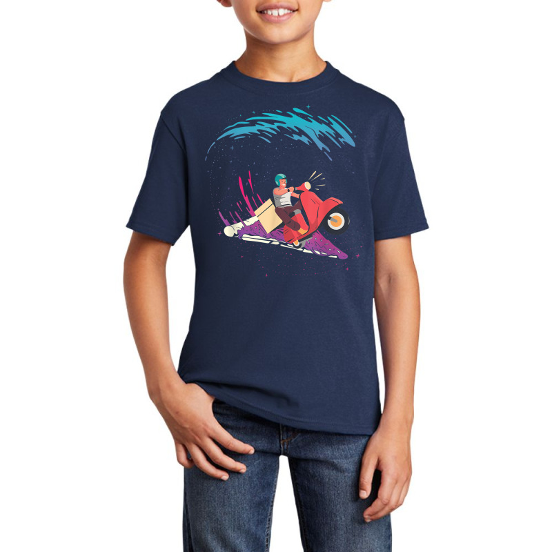 Surfer Boy Surfing Pizza Matching Cute Pizza Delivery Basic Youth T-shirt by Renew | Artistshot