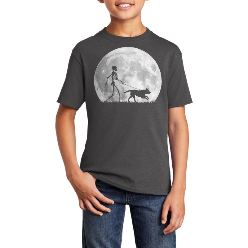 Belgian Malinoi Halloween Skeleton Funny Dog Youth Gift T Shirt Basic Youth T-shirt by cm-arts | Artistshot