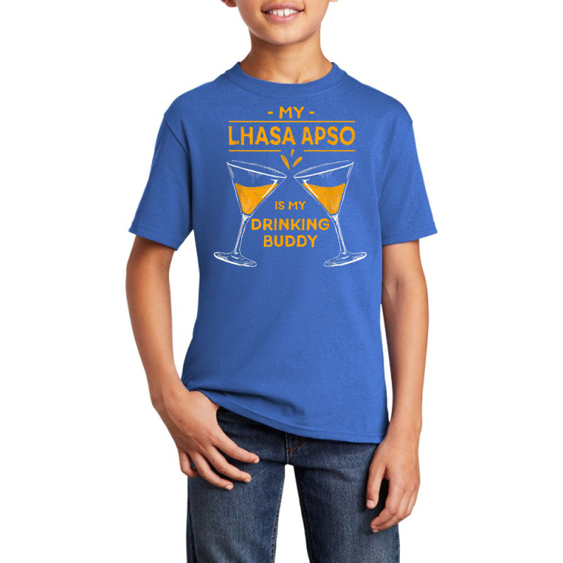 10506900022^my Lhasa Apso Is My Drinking Buddy^funny^dog Lov T Shirt Basic Youth T-shirt by cm-arts | Artistshot