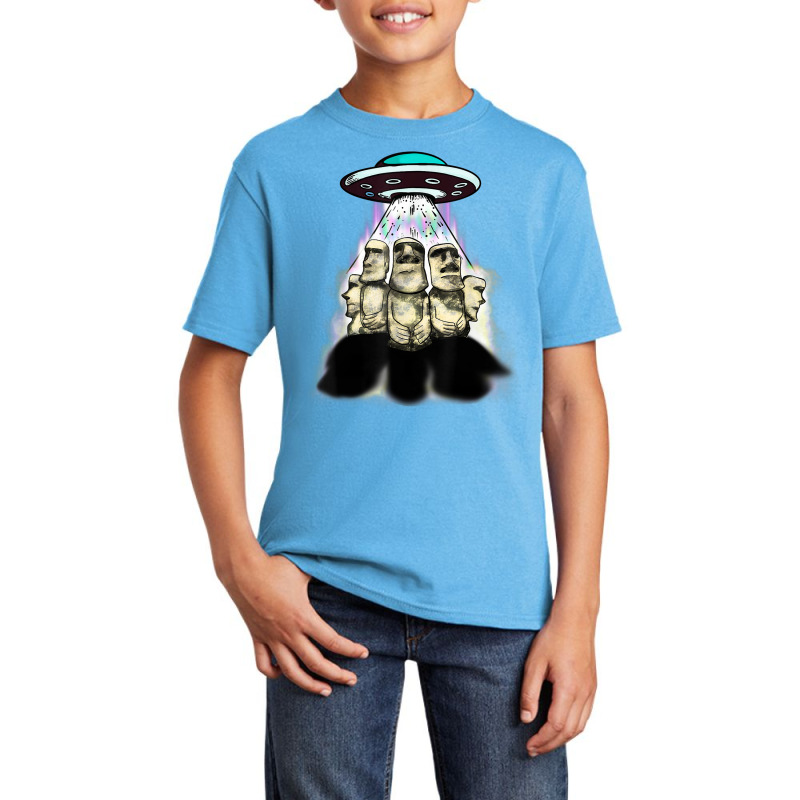 Alien Invasion Easter Island Moai Famous Statues Basic Youth T-shirt | Artistshot