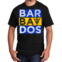 Barbados Flag With Barbados Trident Bajan Soca Basic T-shirt | Artistshot