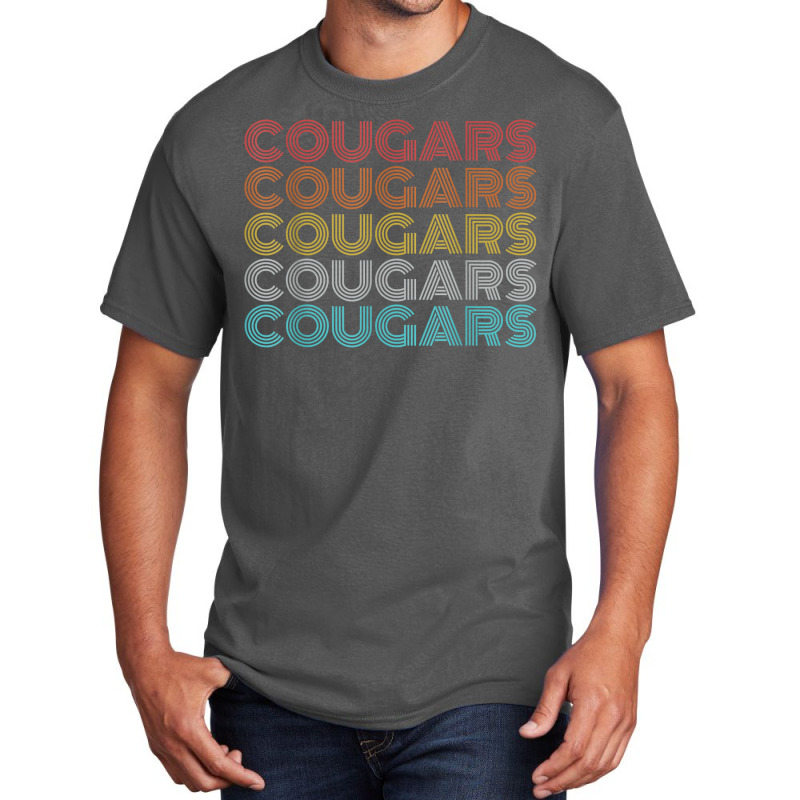 Retro Vintage Cougars T Shirt Basic T-shirt by cm-arts | Artistshot