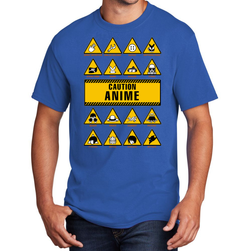 Anime Signs - Caution Basic T-shirt | Artistshot