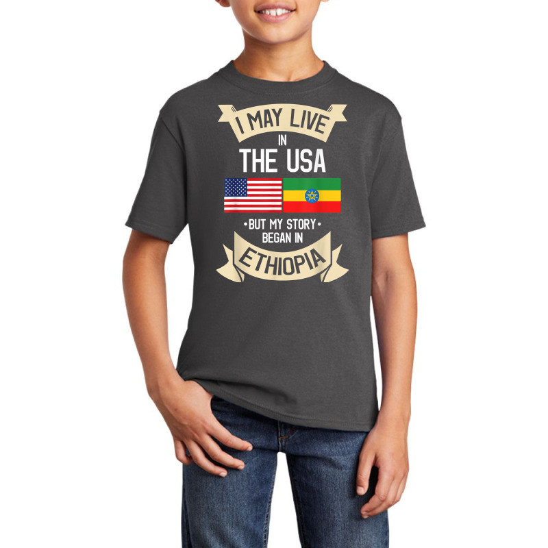 Ethiopian Ethiopia T Shirt Gift For Ethiopian People Basic Youth T-shirt by cm-arts | Artistshot