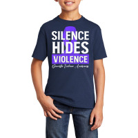 Silence Hides Violence   Domestic Violence Awareness Ribbon T Shirt Basic Youth T-shirt | Artistshot