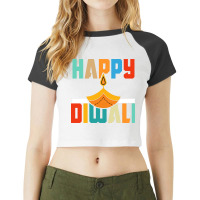 Vector Happy Diwali  Design Vector Template Raglan Crop Top | Artistshot