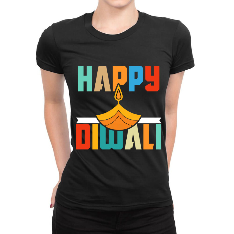 Vector Happy Diwali  Design Vector Template Ladies Fitted T-Shirt by Cody Miller | Artistshot