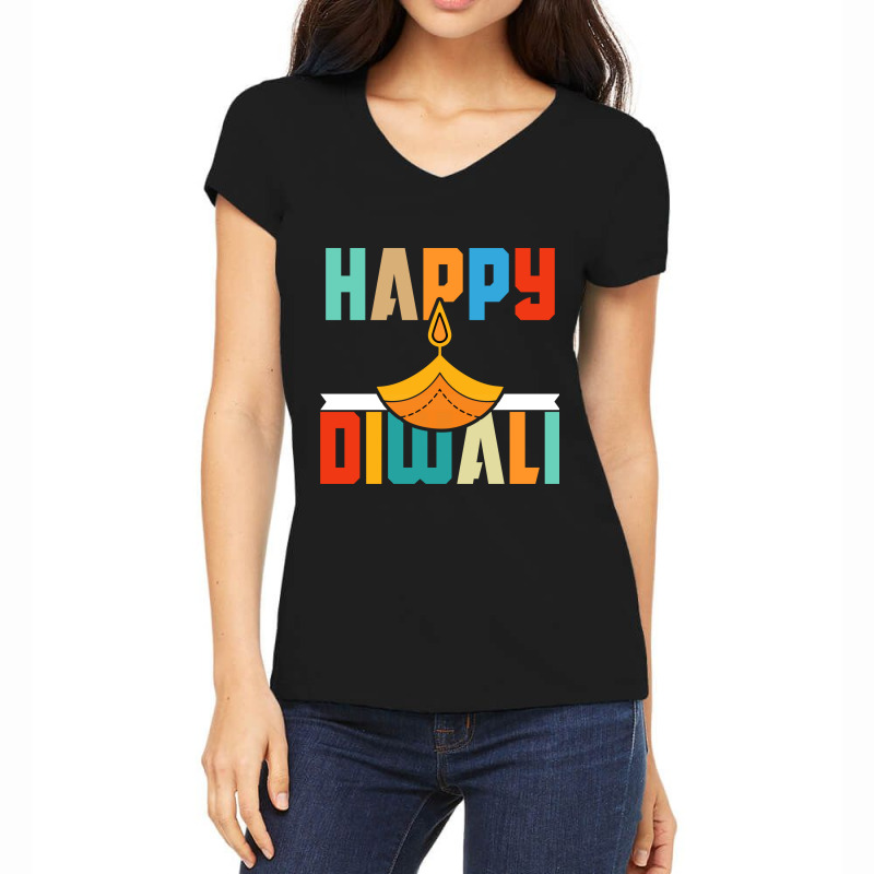 Vector Happy Diwali  Design Vector Template Women's V-Neck T-Shirt by Cody Miller | Artistshot