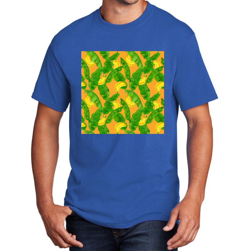 Bananas And Leaves Watercolor Design Basic T-shirt by Kemriban527 | Artistshot