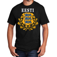 Estonia Eesti National Coat Of Arms Raglan Baseball Tee Basic T-shirt | Artistshot