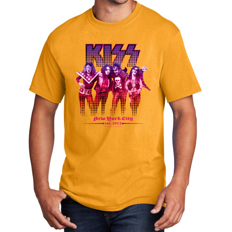 Kiss Nyc73 Basic T-shirt by cm-arts | Artistshot