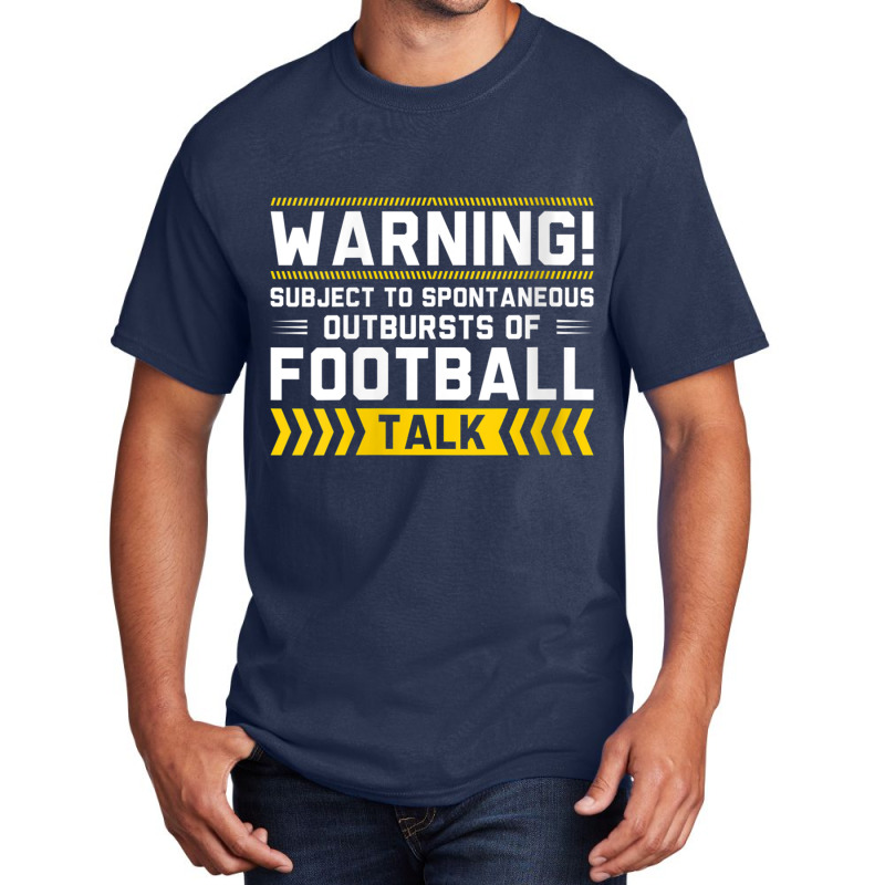 Womens Warning Subject To Spontaneous Outbursts Of Football Talk V Nec Basic T-shirt | Artistshot