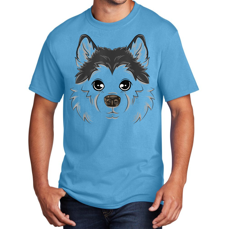 Alaskan Malamute Costume Cute Dog Face Halloween Basic T-shirt | Artistshot