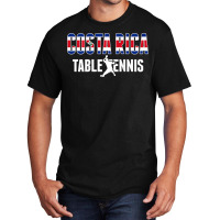 Costa Rica Table Tennis Fans   Costa Rican Flag Ping Pong Basic T-shirt | Artistshot