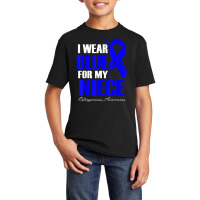 I Wear Blue For My Niece Osteogenesis Awareness Feather T Shirt Basic Youth T-shirt | Artistshot