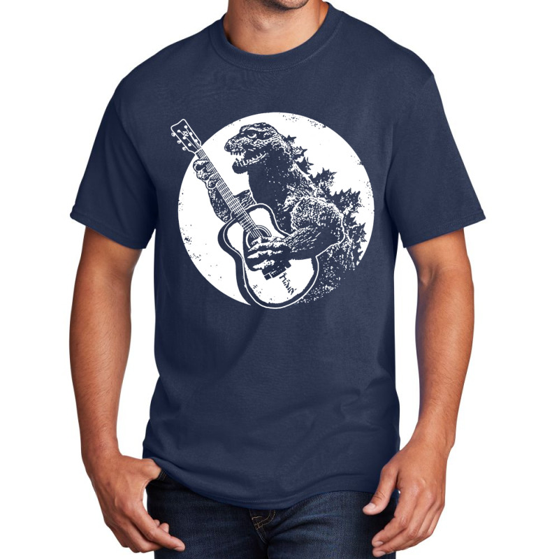 Dinosaur Playing Guitar Cool Basic T-shirt | Artistshot