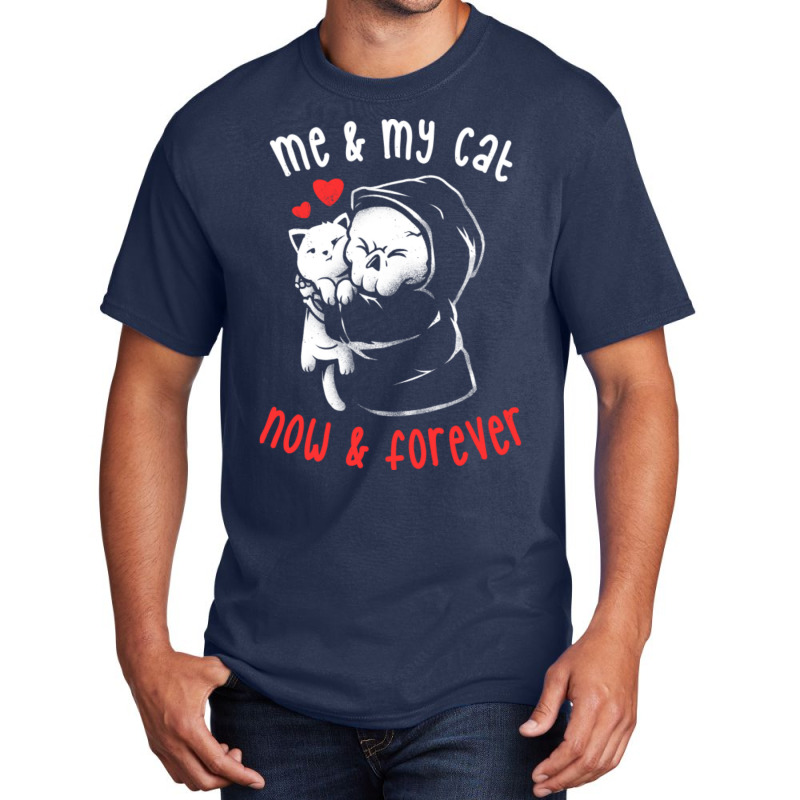 Me And My Cat Now And Forever -  Cute Kitty Skull Gift Basic T-shirt | Artistshot