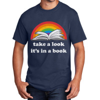 Take A Look It's In A Book Reading Vintage Retro Rainbow Pullover Hood Basic T-shirt | Artistshot