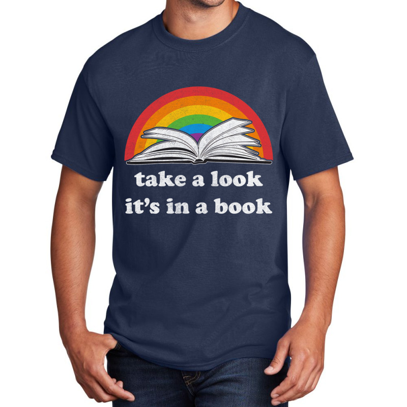 Take A Look It's In A Book Reading Vintage Retro Rainbow Pullover Hood Basic T-shirt by cm-arts | Artistshot