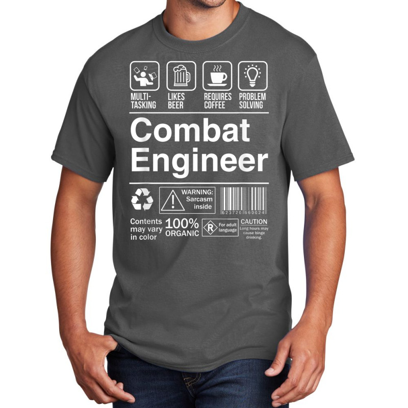 Combat Engineer Shopping Label Problem Solver T Shirt Basic T-shirt by cm-arts | Artistshot