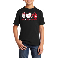 Phlebotomy Peace Love Syringe Venipuncture Phlebotomist T Shirt Basic Youth T-shirt | Artistshot