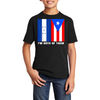 Half Honduran & Puerto Rican Dna Honduras & Puerto Rico Flag T Shirt Basic Youth T-shirt | Artistshot