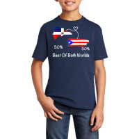 Half Puerto Rican Half Dominican Flag Map Combined Pr Rd T Shirt Basic Youth T-shirt | Artistshot