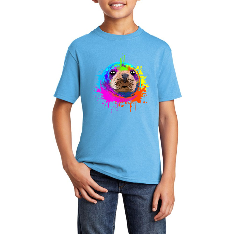 Splash Art Sea Lion Animal Seal Lover Basic Youth T-shirt | Artistshot