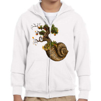 Snail Shell Tree Youth Zipper Hoodie | Artistshot