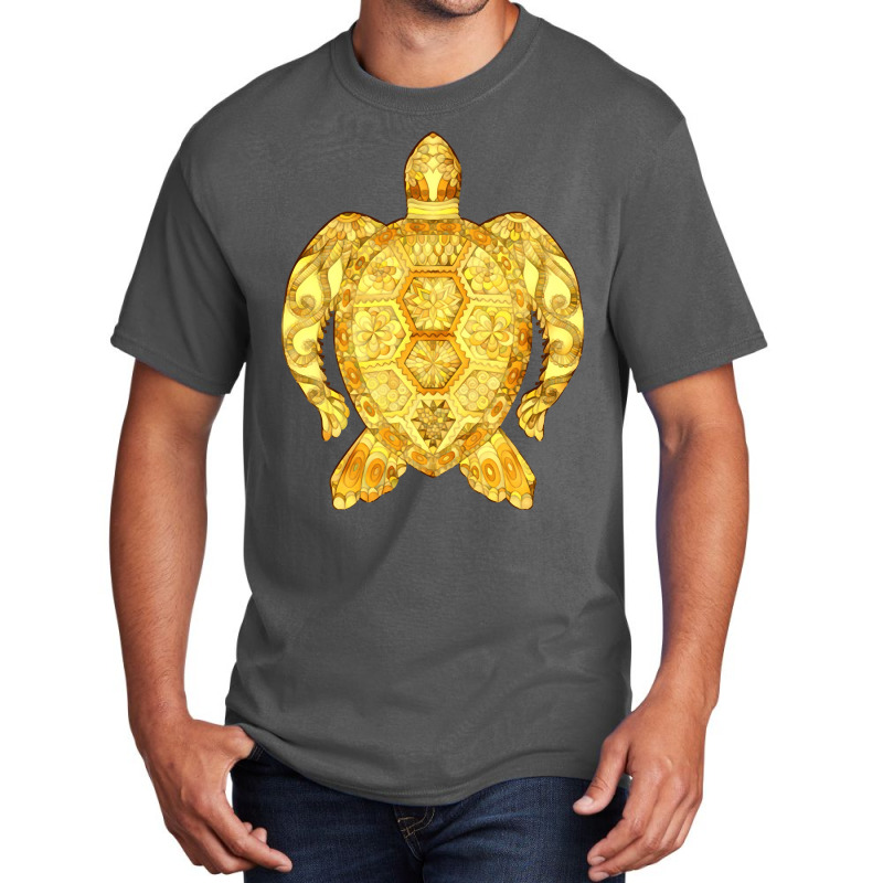 Gemstones Turtle Illustration, Adult Coloring Page Turtle Drawing, Gem Basic T-shirt | Artistshot